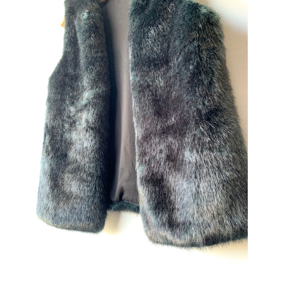 Small, Club Monaco, teal green faux fur vest - Picture 4 of 12